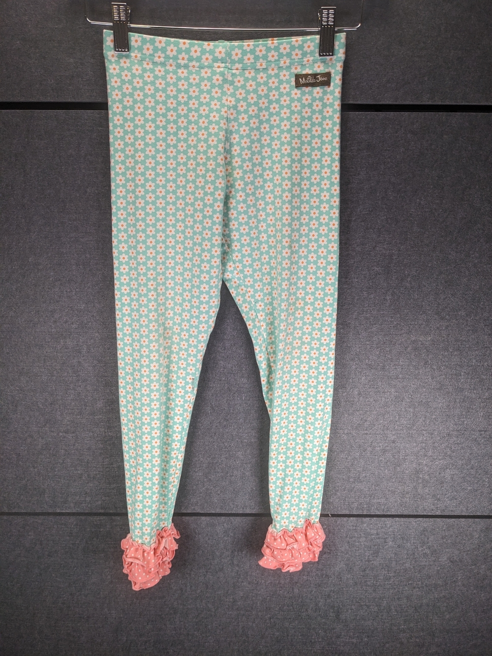 Matilda Jane Mint Floral Leggings with Peach Centers